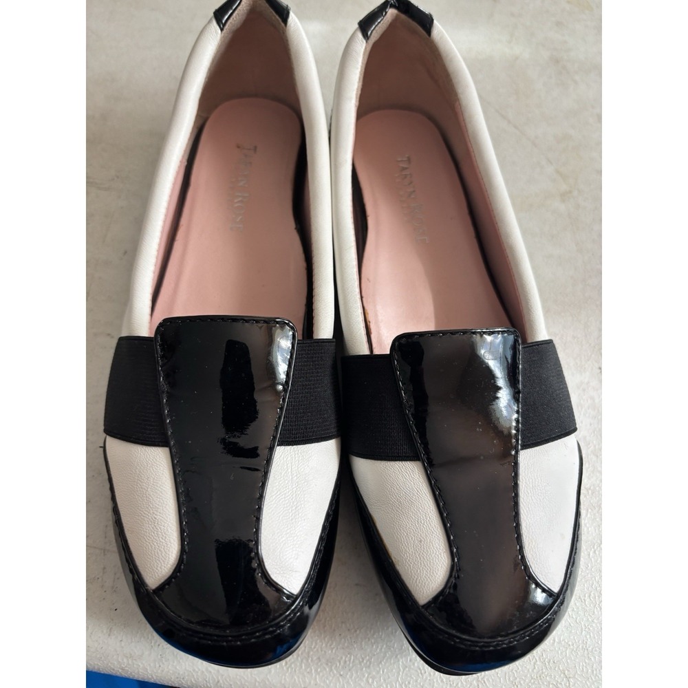 Taryan Rose Womens White & Blk Patent & Leather Mary Jane Sz 7